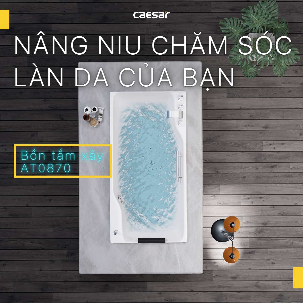 Bồn tắm xây 1m7 Caesar AT0870 - 2