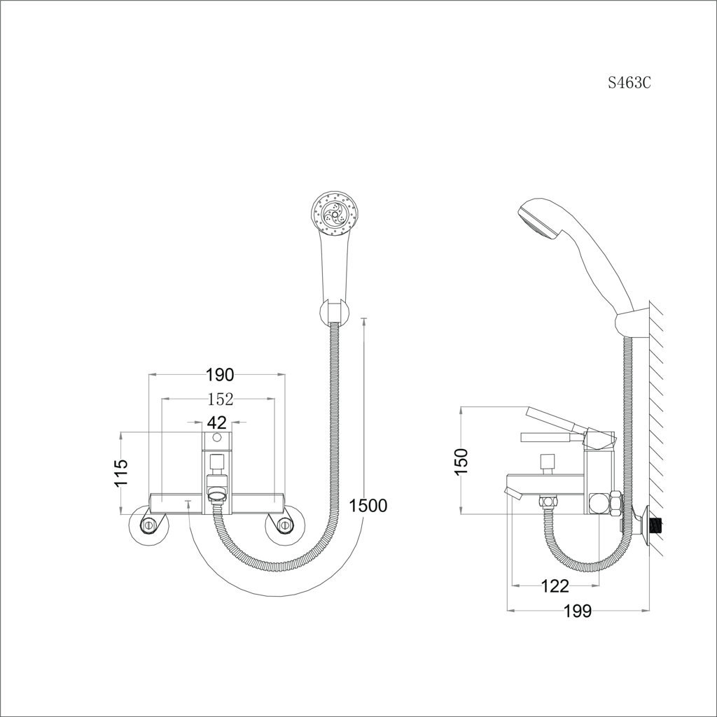 Bộ vòi sen tắm nóng lạnh Caesar S463C - 22
