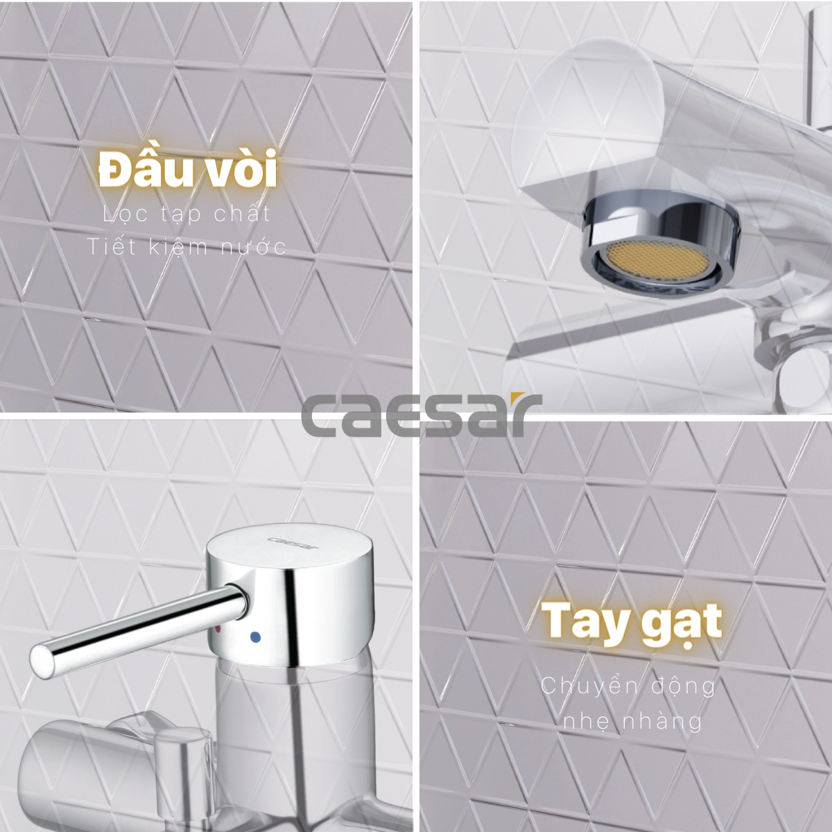 Bộ vòi sen tắm nóng lạnh Caesar S353C - 16