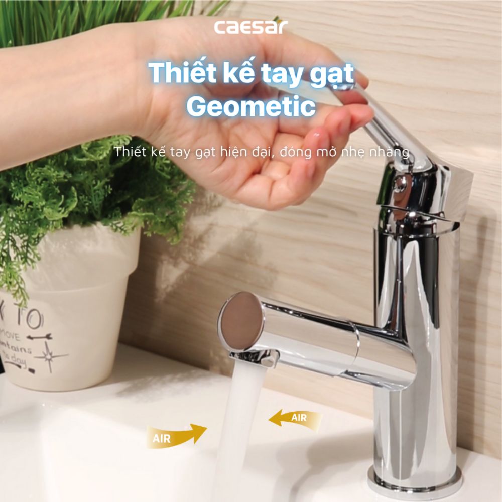 Vòi chậu lavabo lạnh dây rút Caesar B190C - 4