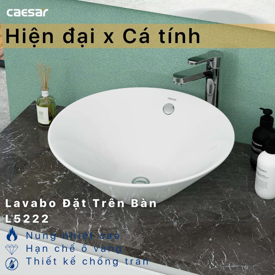 Chậu lavabo đặt bàn Caesar L5222 - 8
