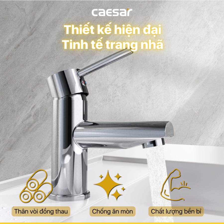 Vòi chậu lavabo nóng lạnh Caesar B350CU - 10