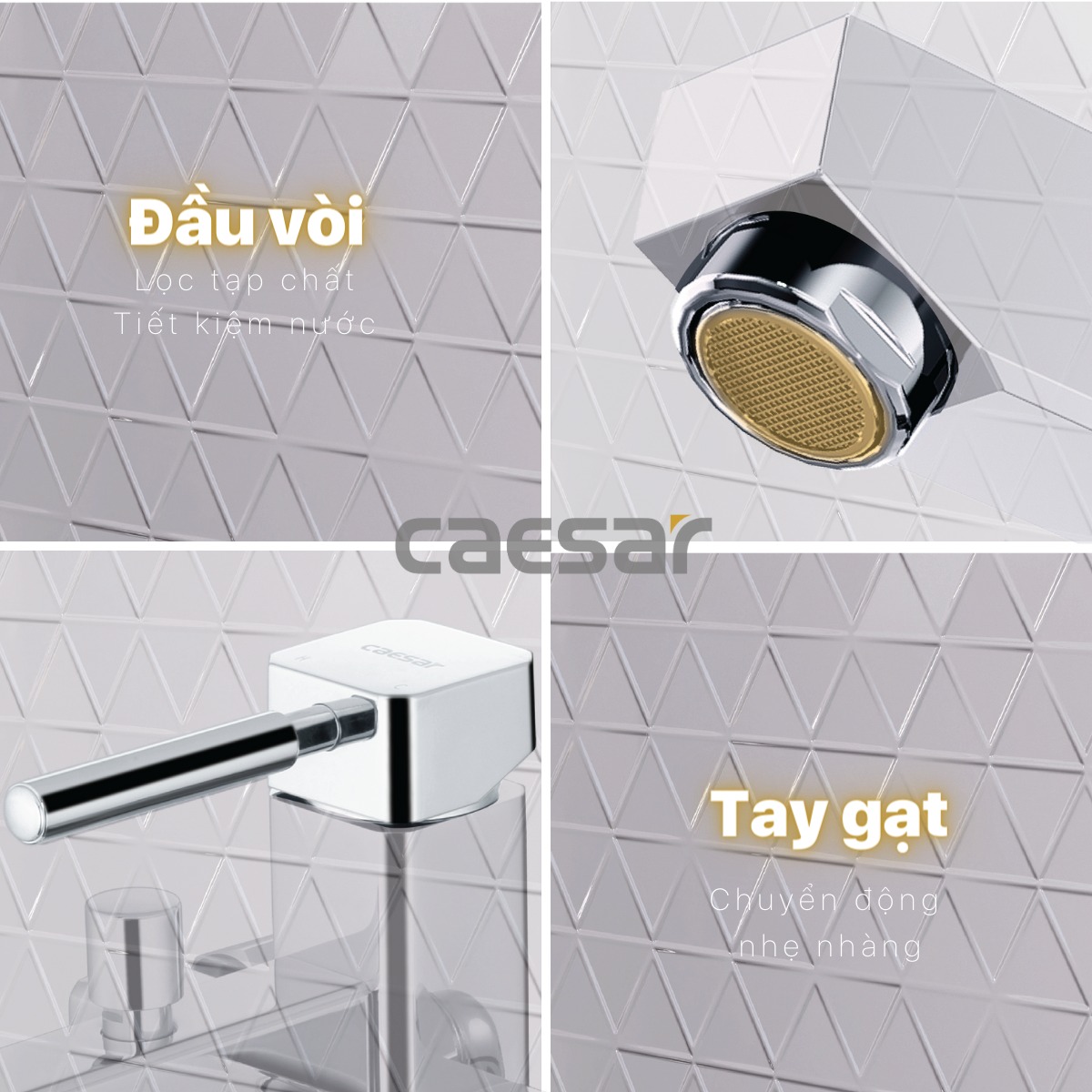 Bộ vòi sen tắm nóng lạnh Caesar S463C - 15