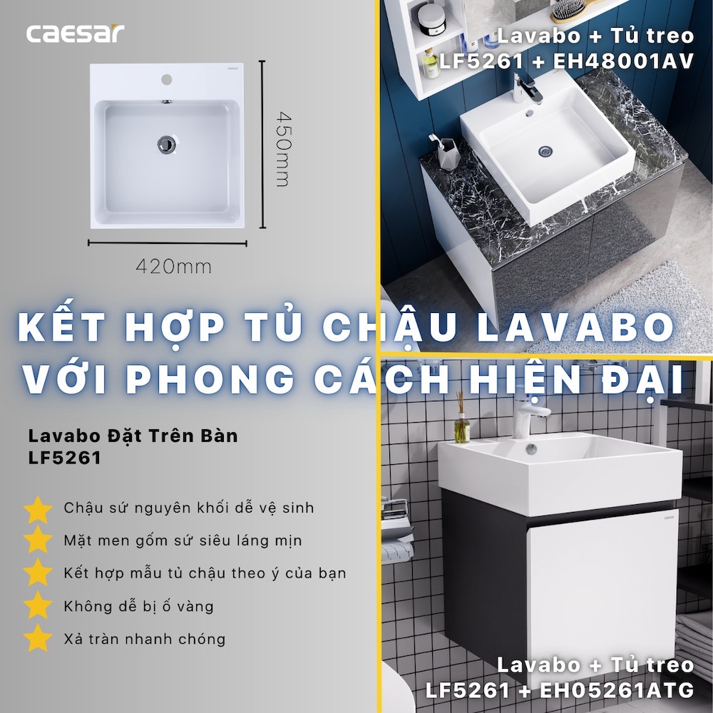 Tủ lavabo Caesar EH05261ATGV - 11