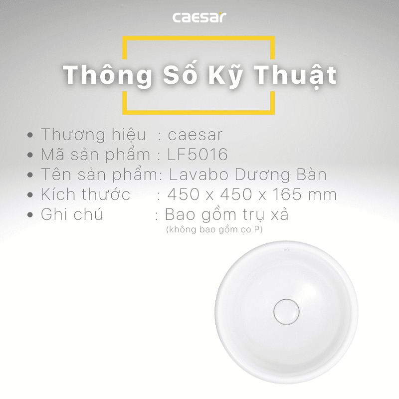 Chậu lavabo dương vành Caesar LF5016 - 11