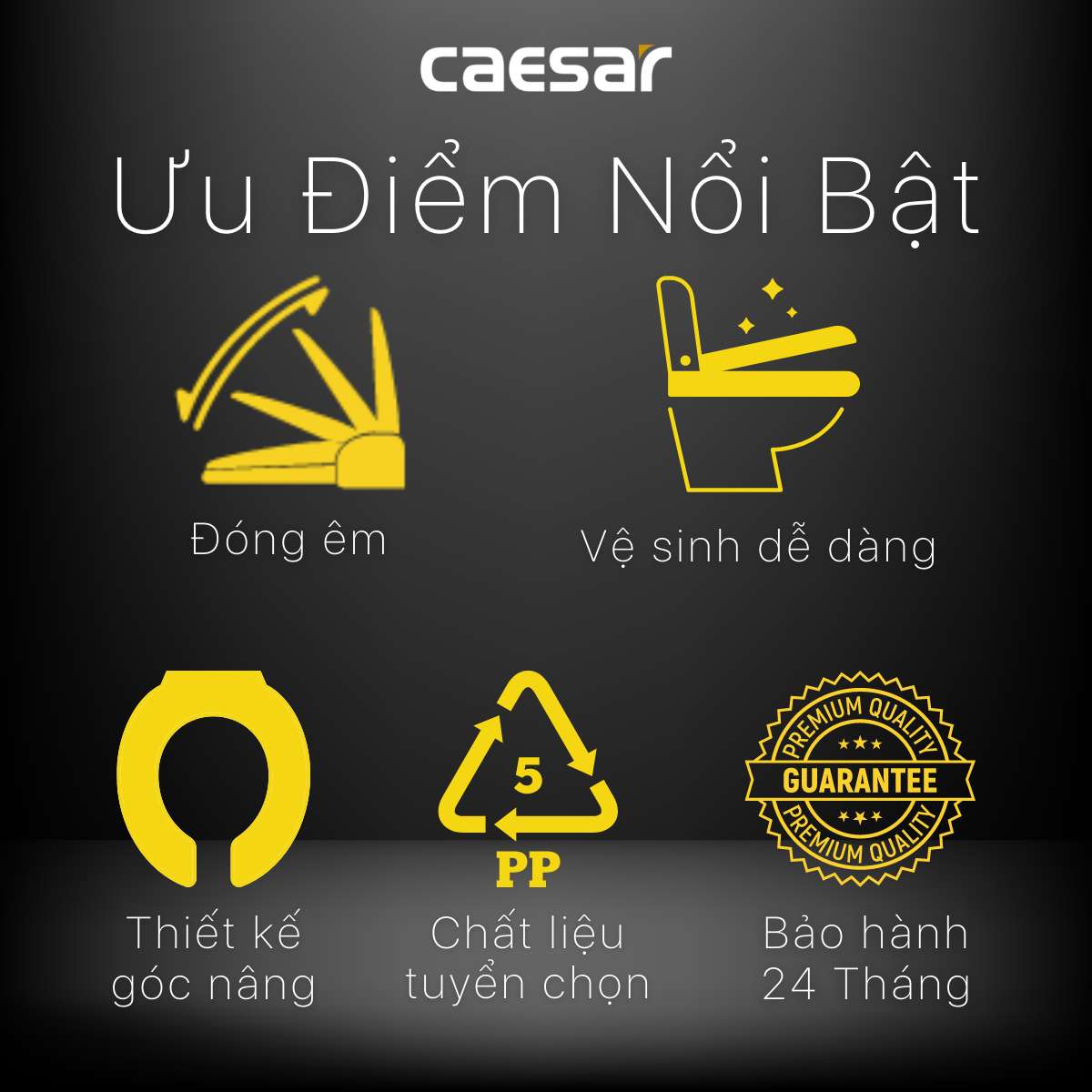 Nắp bồn cầu đóng êm Caesar M256 - 4
