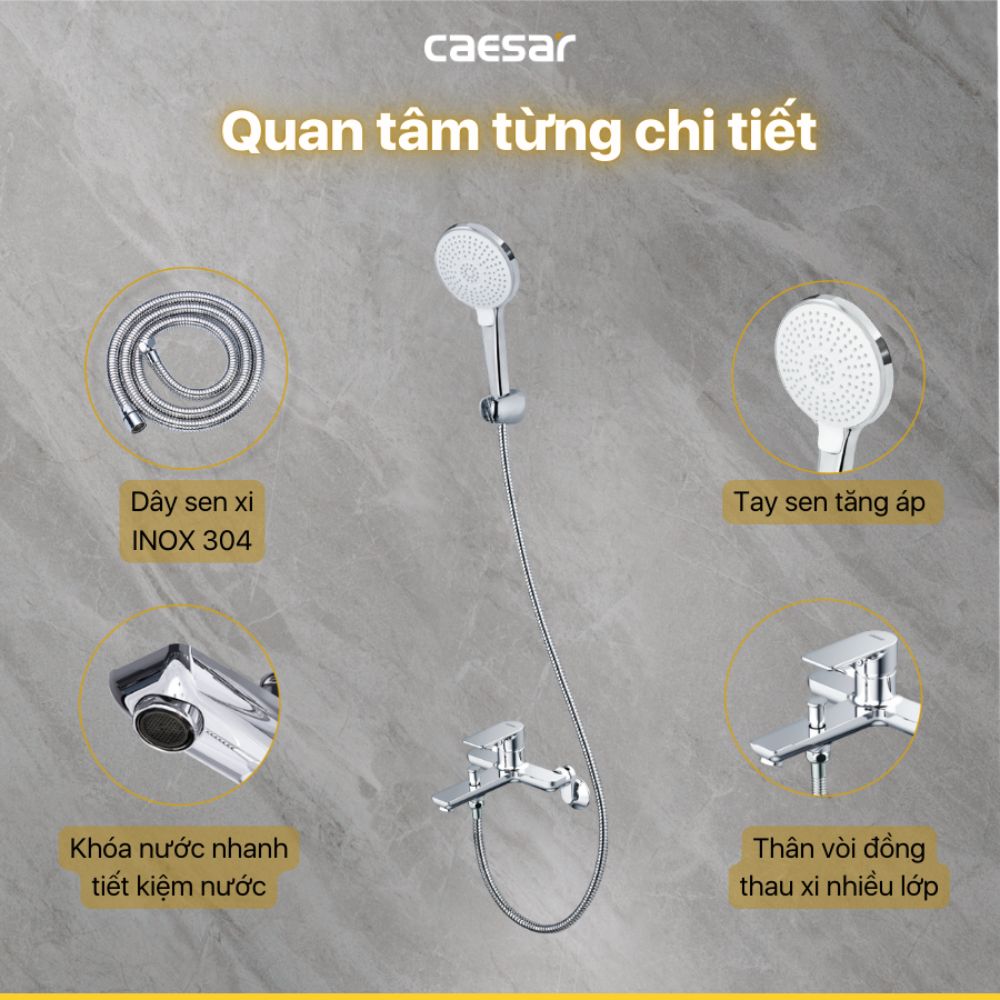 Bộ vòi sen tắm nóng lạnh Caesar S503C - 10