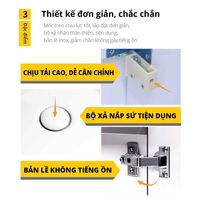 Bộ tủ lavabo Caesar LF5253+EH05253ATGV - 10