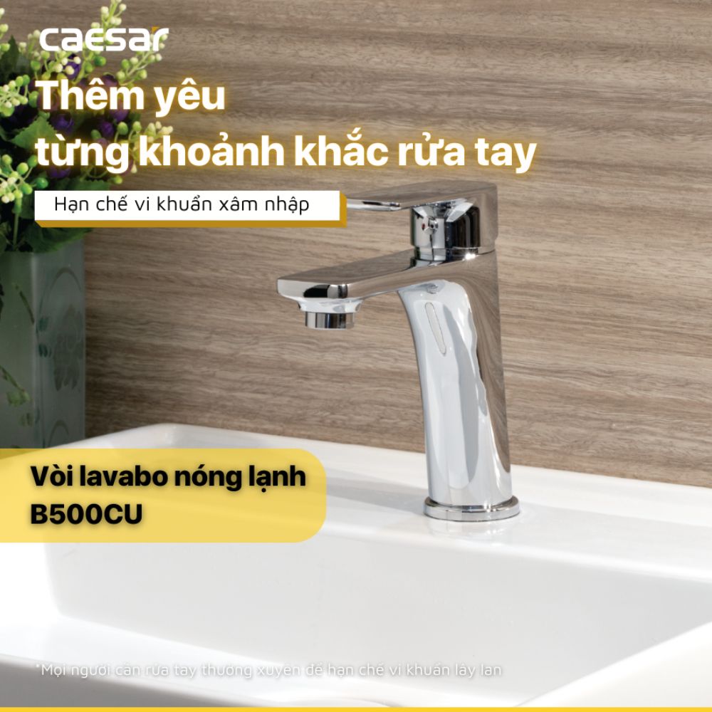 Vòi chậu lavabo nóng lạnh Caesar B500CU - 5