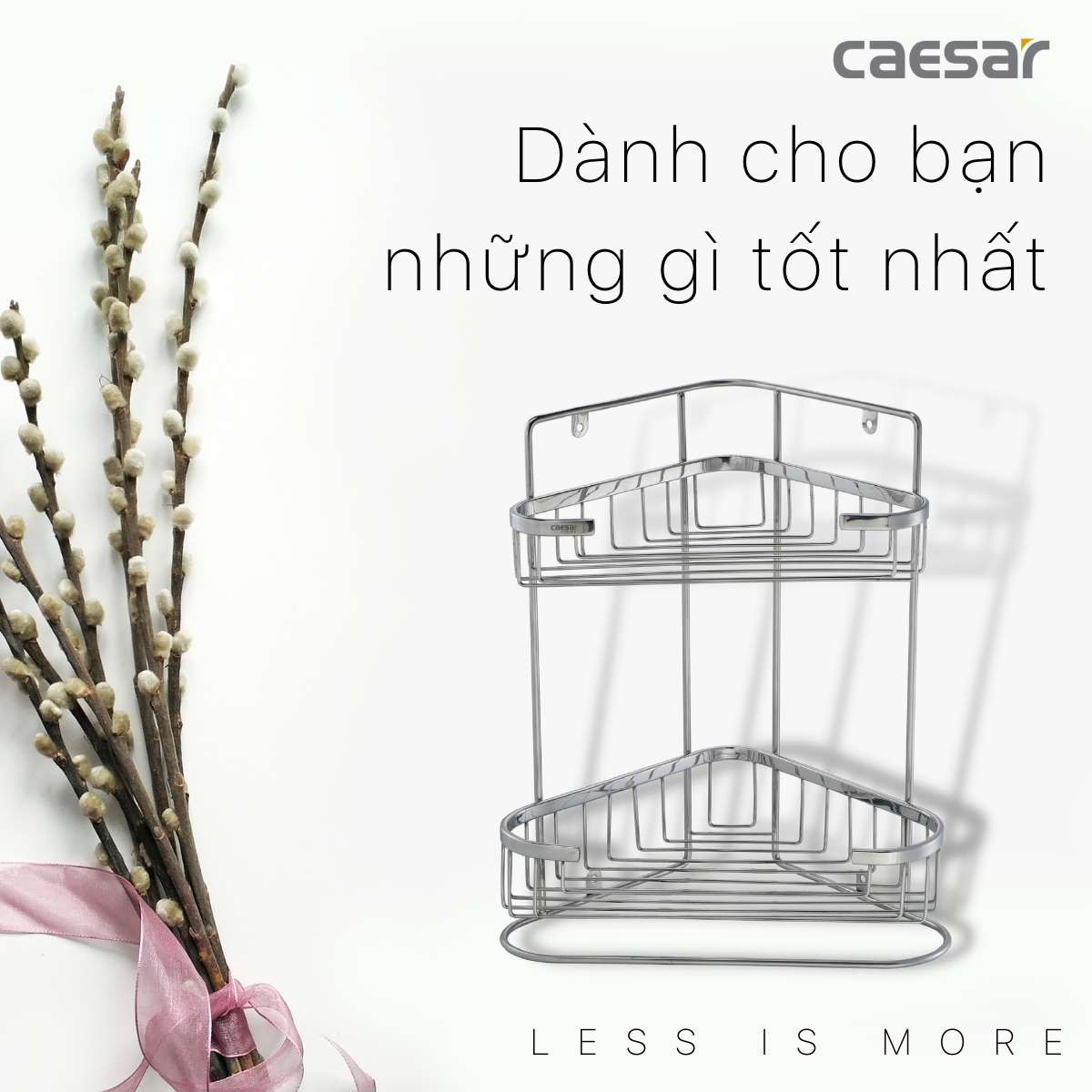 Kệ góc inox 2 tầng Caesar ST810V - 12