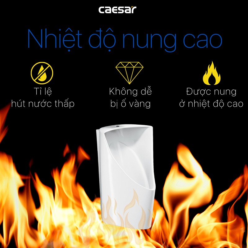 Bồn tiểu nam treo tường thoát ngang Caesar U0233 - 9