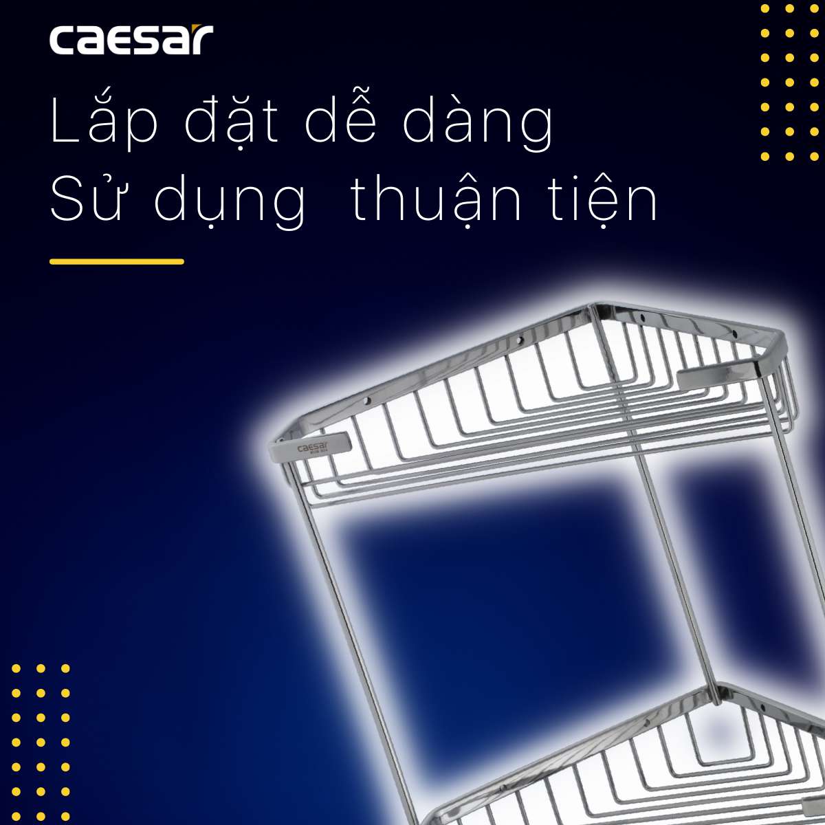 Kệ góc inox 2 tầng Caesar ST849 - 12