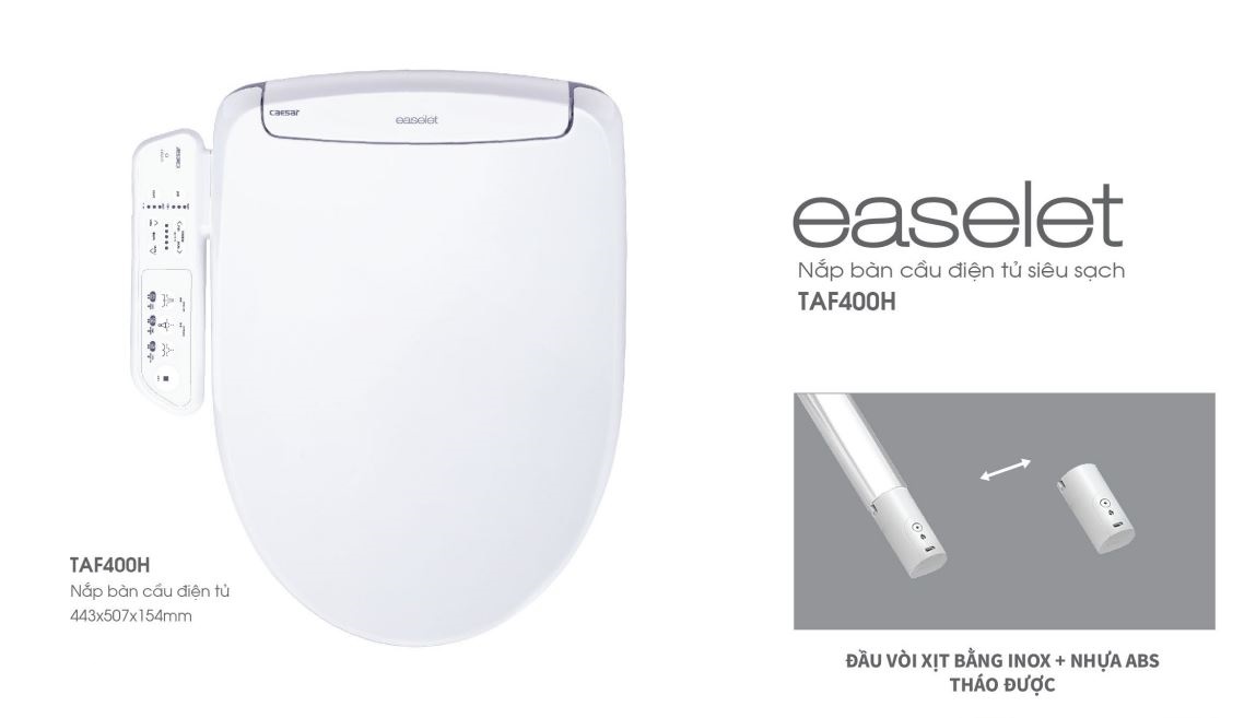 Nắp rửa điện tử Caesar TAF400H (TAF400H-PW)