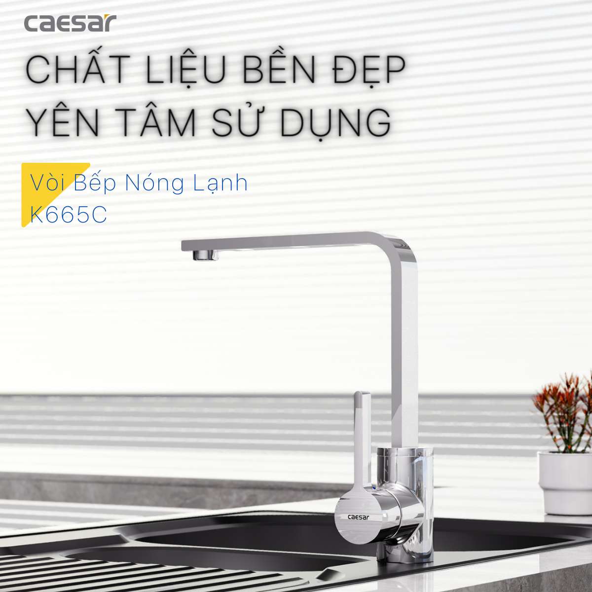 Vòi bếp nóng lạnh Caesar K665C - 10