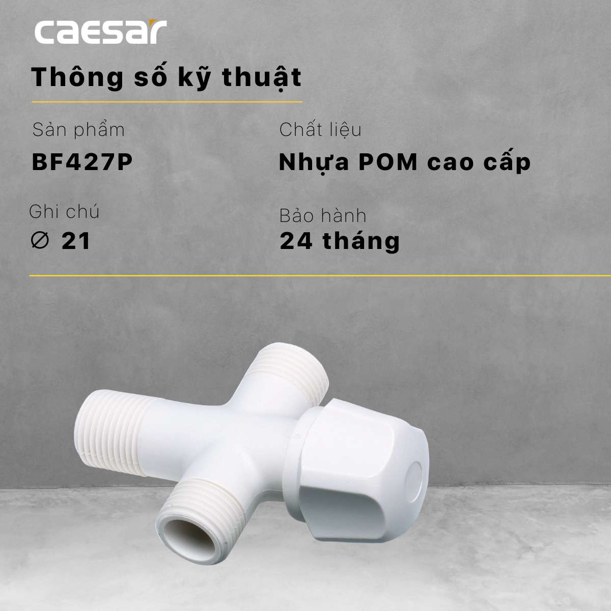 Van vặn khóa chữ T nhựa - φ21 Caesar BF427P - 8
