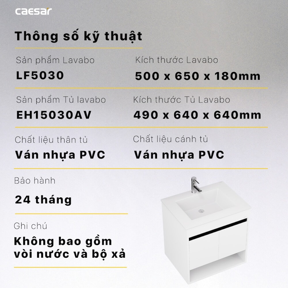 Tủ lavabo Caesar EH15030AV - 13