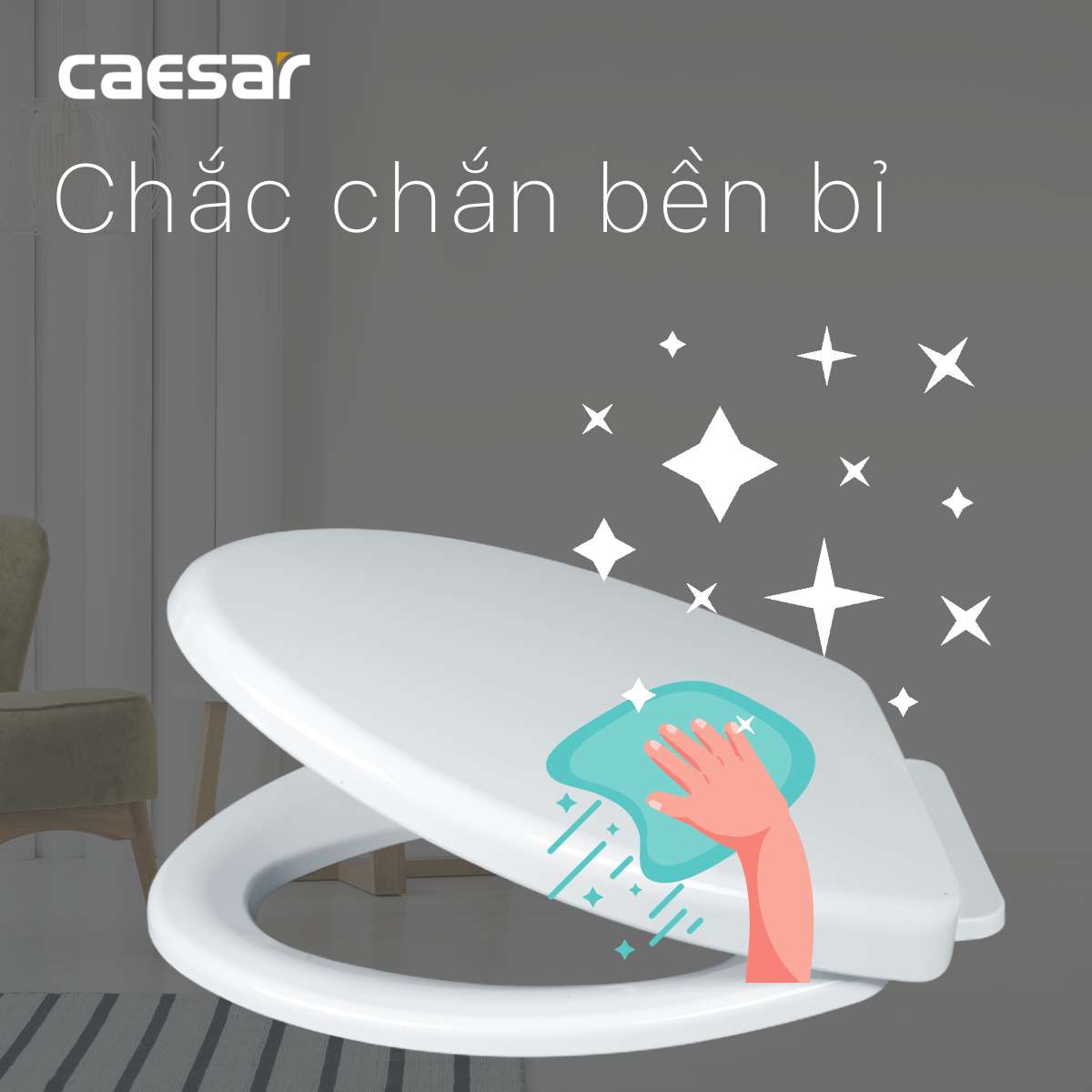Nắp bồn cầu đóng êm Caesar MS220 - 9