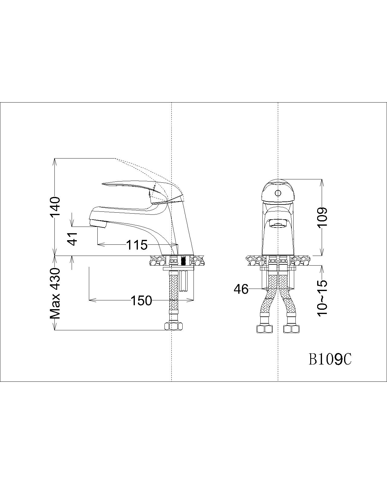 Vòi chậu lavabo lạnh Caesar B109C - 17