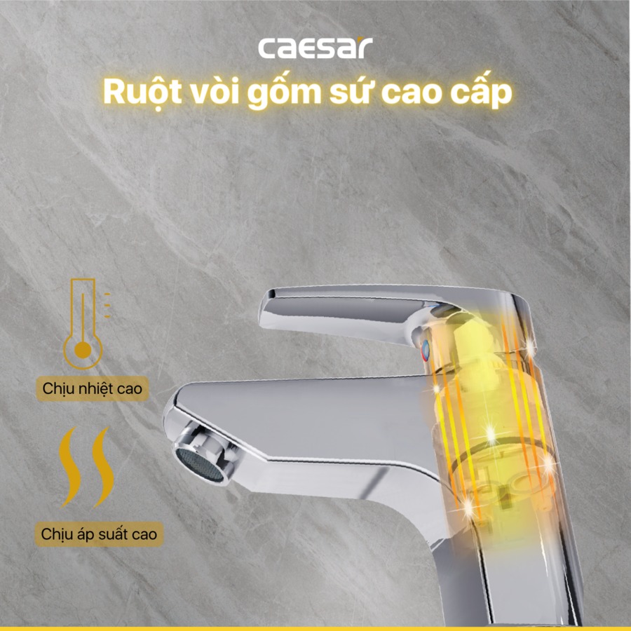 Vòi chậu lavabo nóng lạnh Caesar B400CU - 14