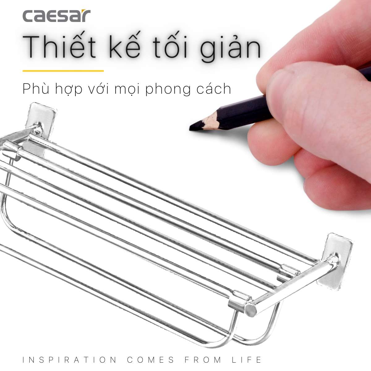 Kệ treo khăn inox Caesar ST881 - 4