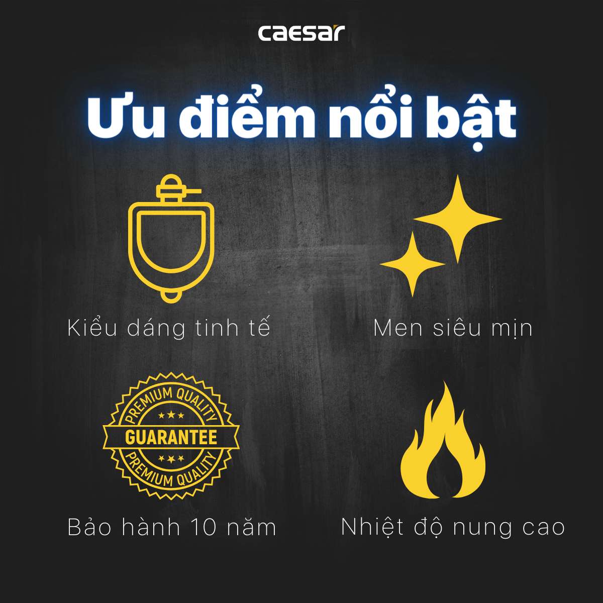 Bồn tiểu nam treo tường van cảm ứng Caesar UA0283 - 6