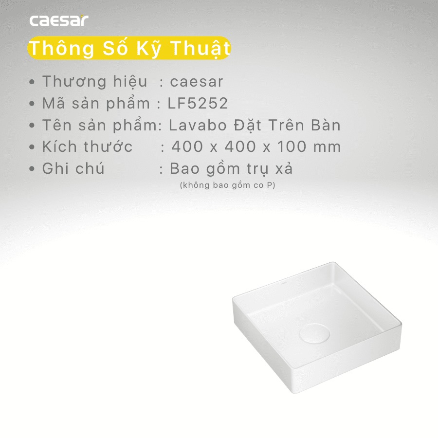Chậu lavabo đặt bàn Caesar LF5252 - 15