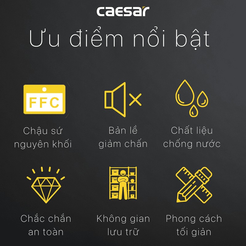 Bộ tủ lavabo Caesar LF5302+EH05302AV - 5