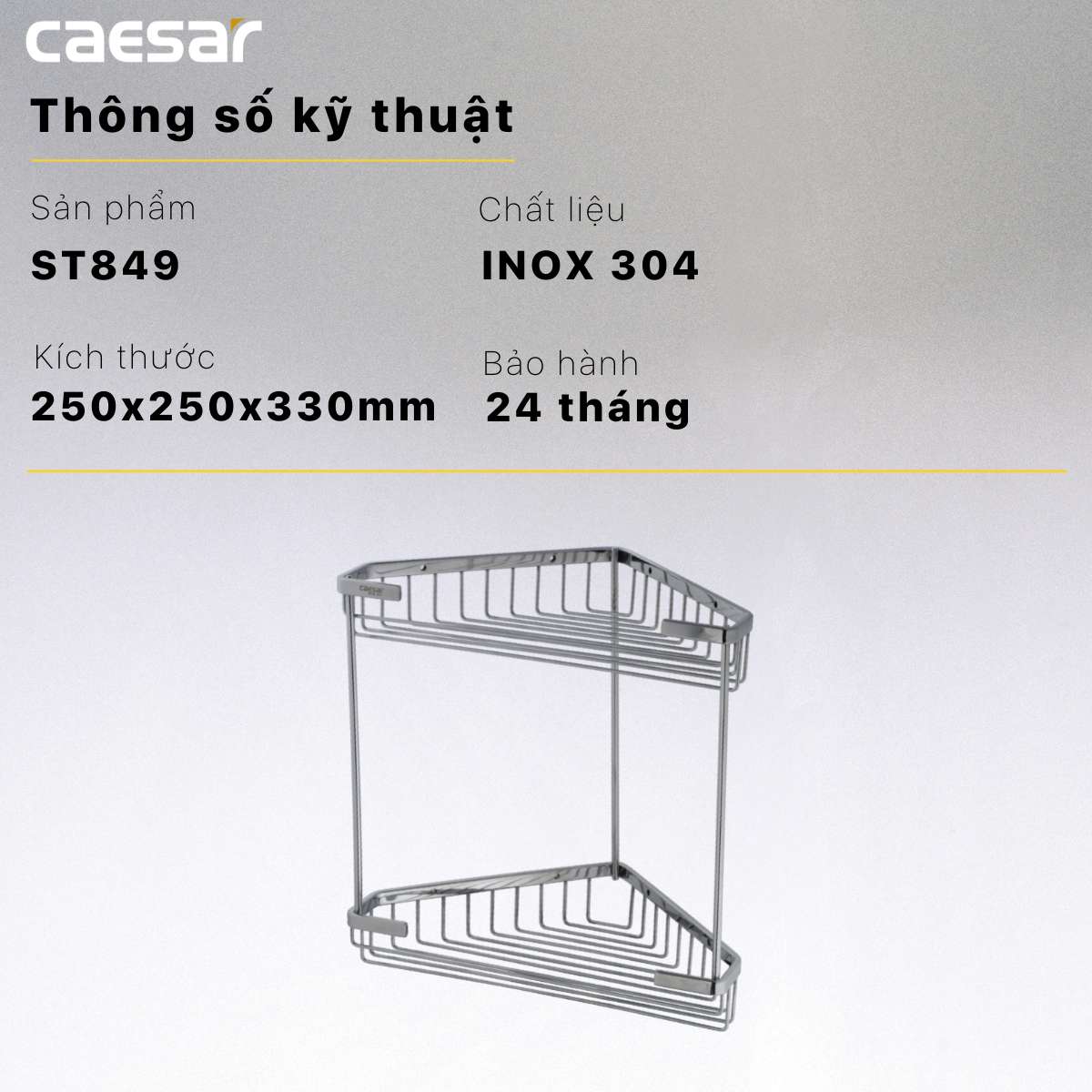 Kệ góc inox 2 tầng Caesar ST849 - 14