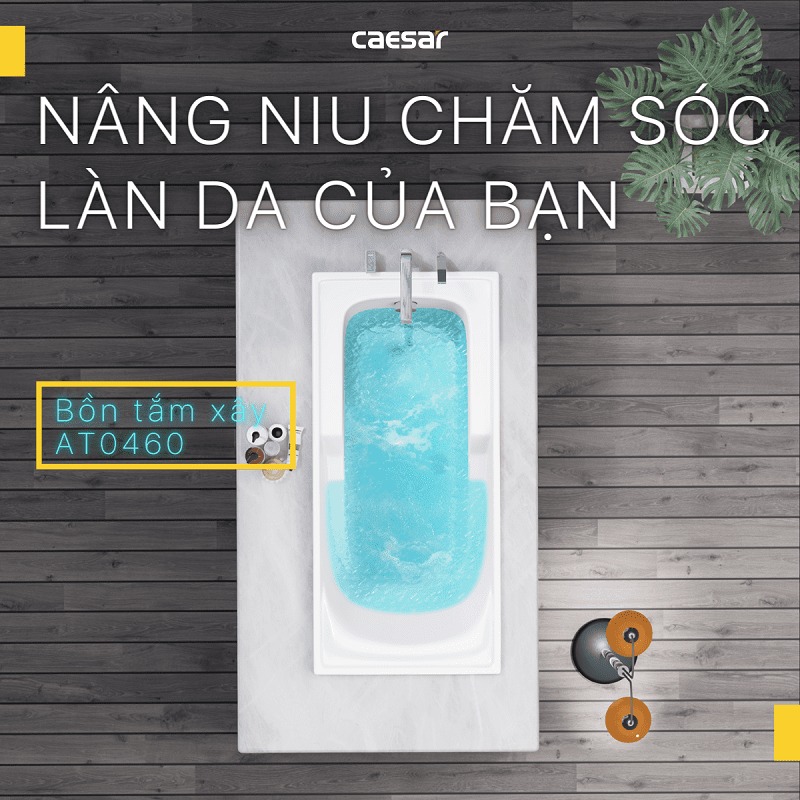 Bồn tắm xây 1m6 Caesar AT0460 - 3