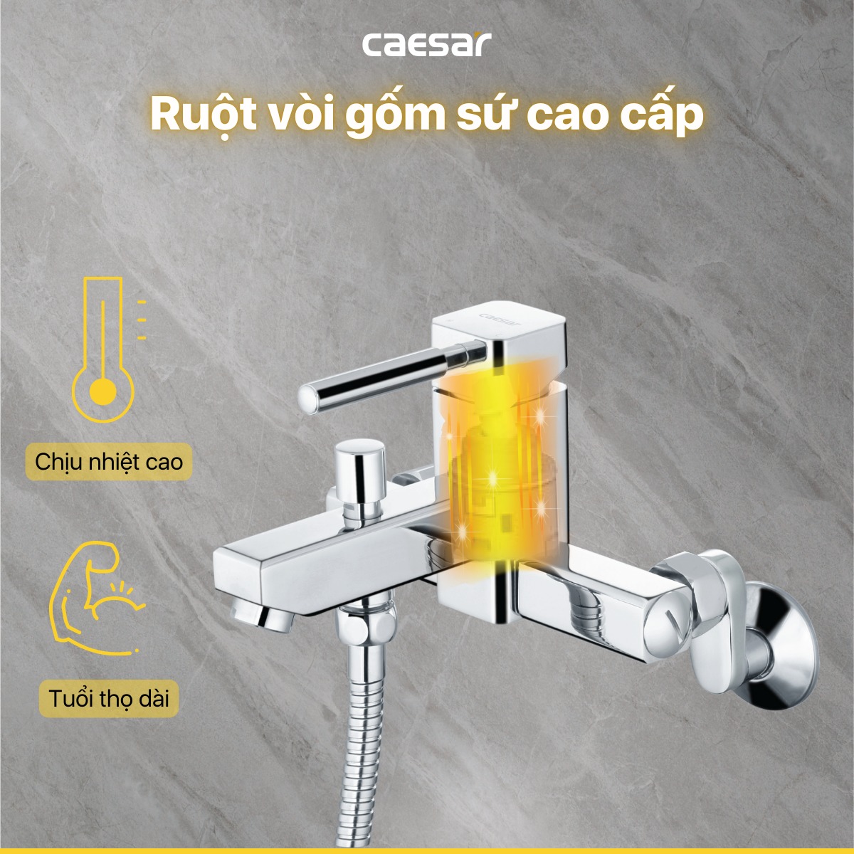 Bộ vòi sen tắm nóng lạnh Caesar S463C - 13