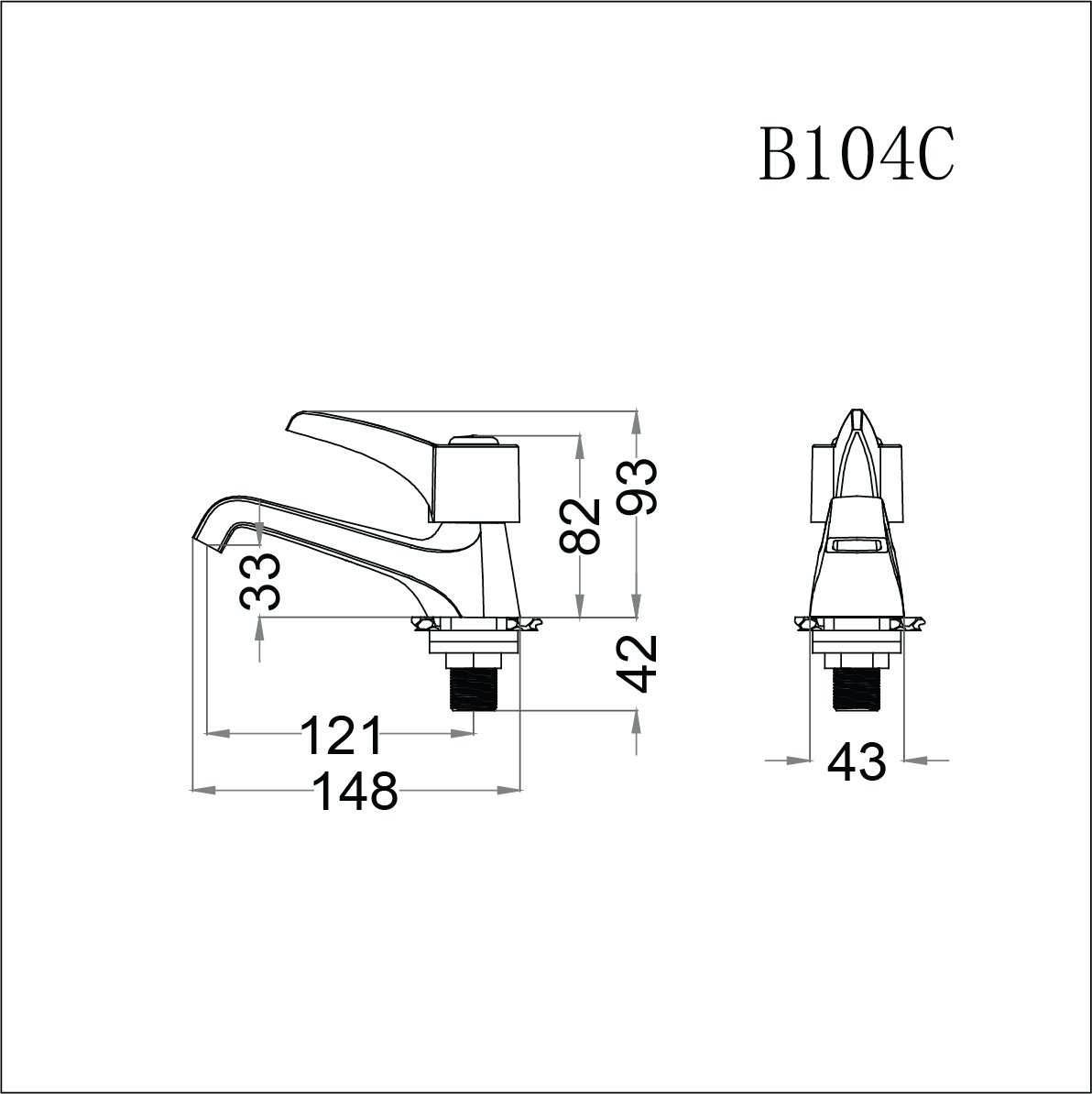 Vòi chậu lavabo lạnh Caesar B104C - 12