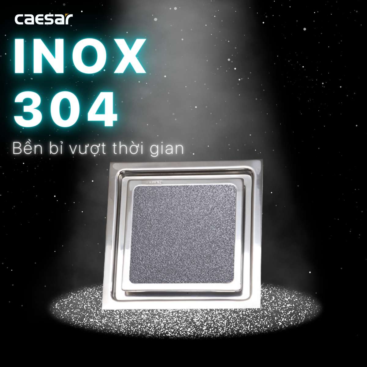 Phễu thoát sàn inox 304 20x20cm φ60 Caesar F2060 - 5
