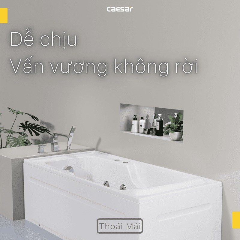 Bồn tắm chân yếm 1m6 massage Caesar MT0460L(R) - 7