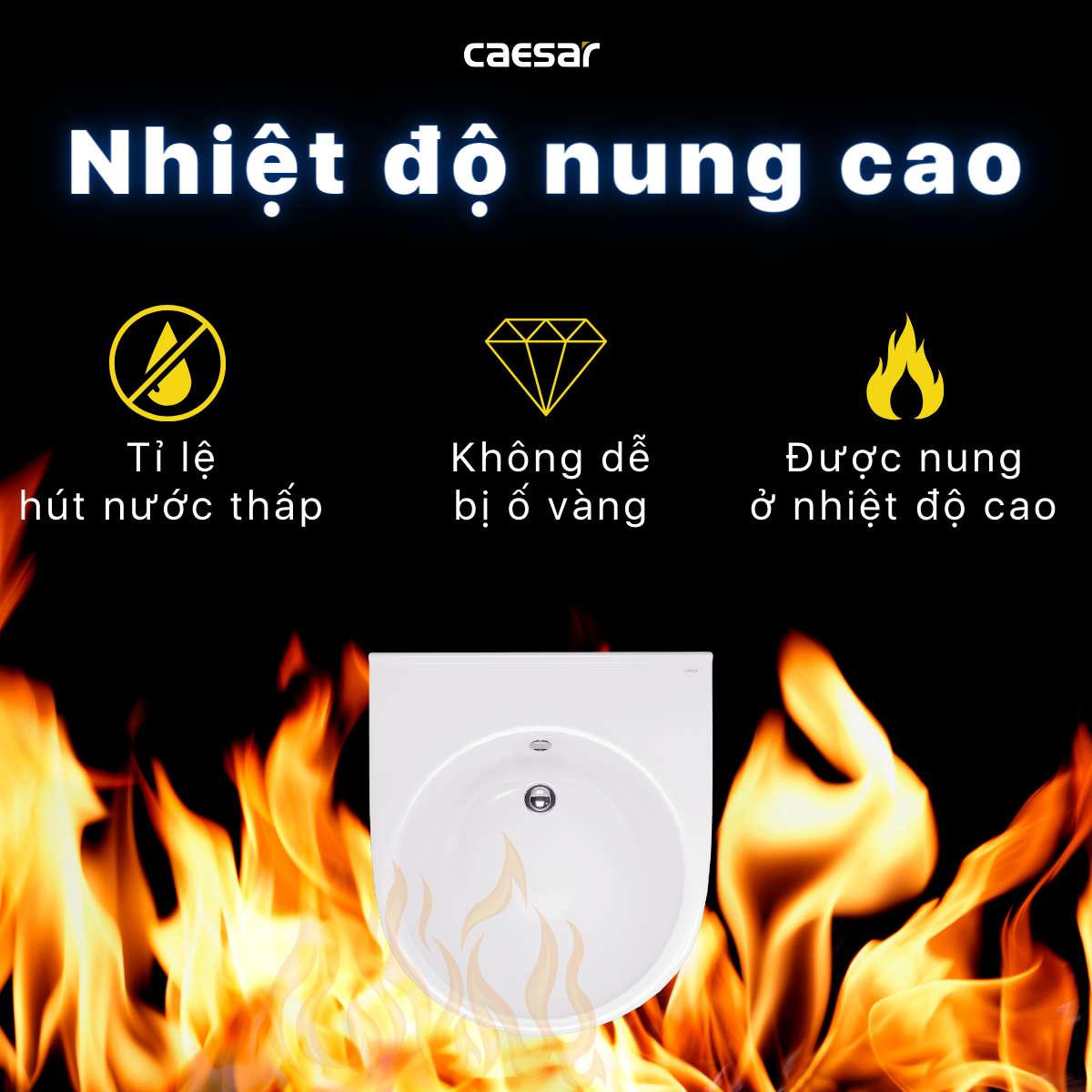 Chậu rửa lavabo dương vành Caesar LF5302 - 10