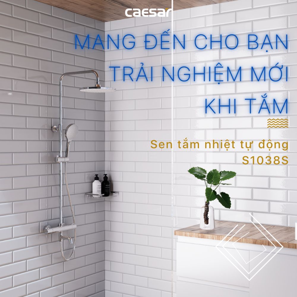 Bộ sen tắm cây nhiệt độ Caesar S1038S - 3