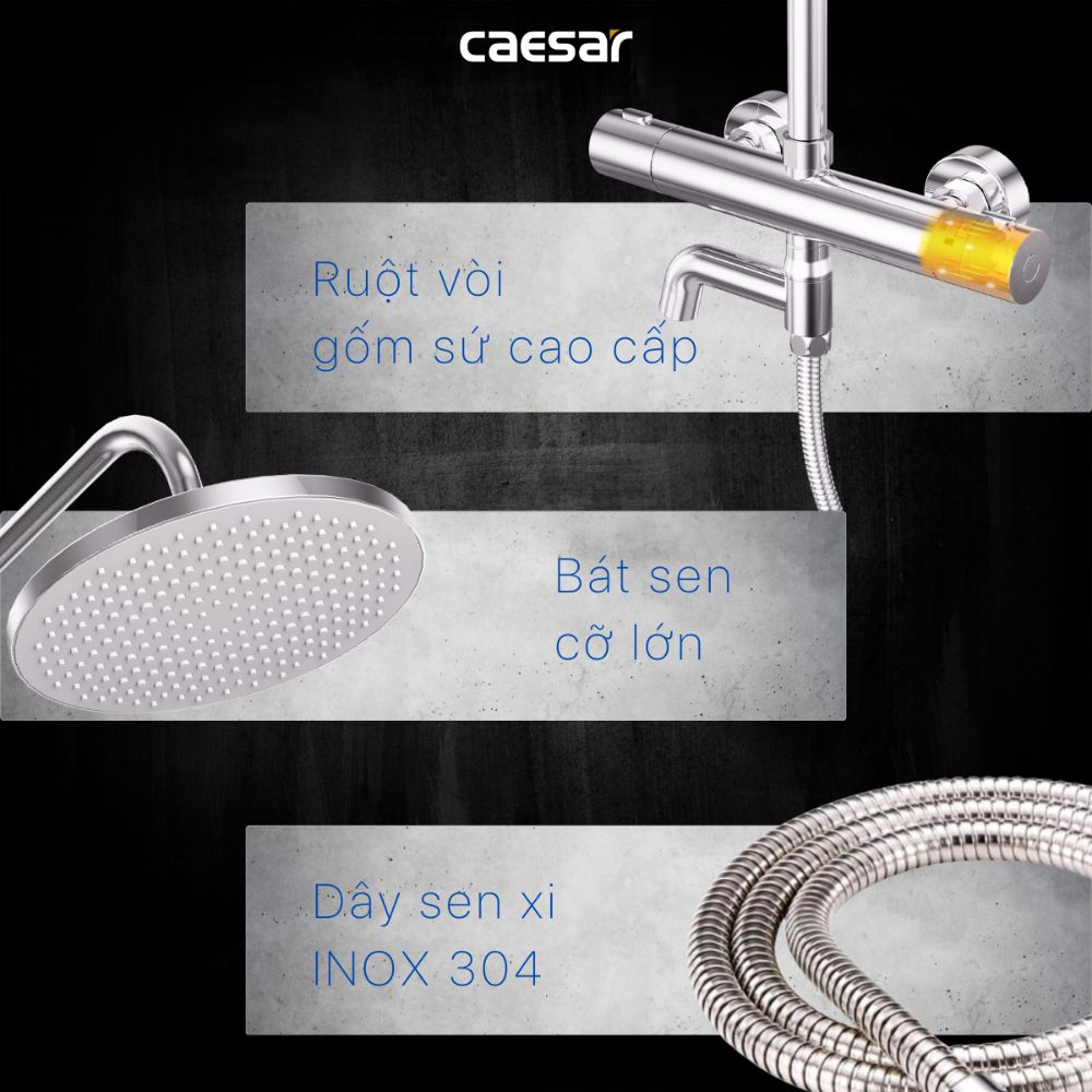 Bộ sen tắm cây nhiệt độ Caesar S1038S - 18