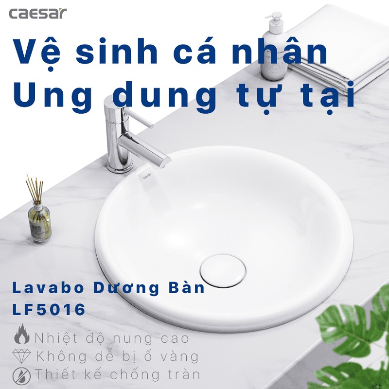Chậu lavabo dương vành Caesar LF5016 - 3