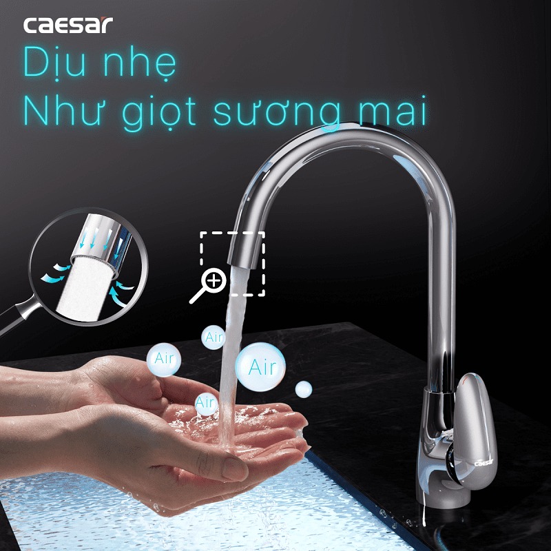 Vòi bếp nóng lạnh Caesar K815C - 16