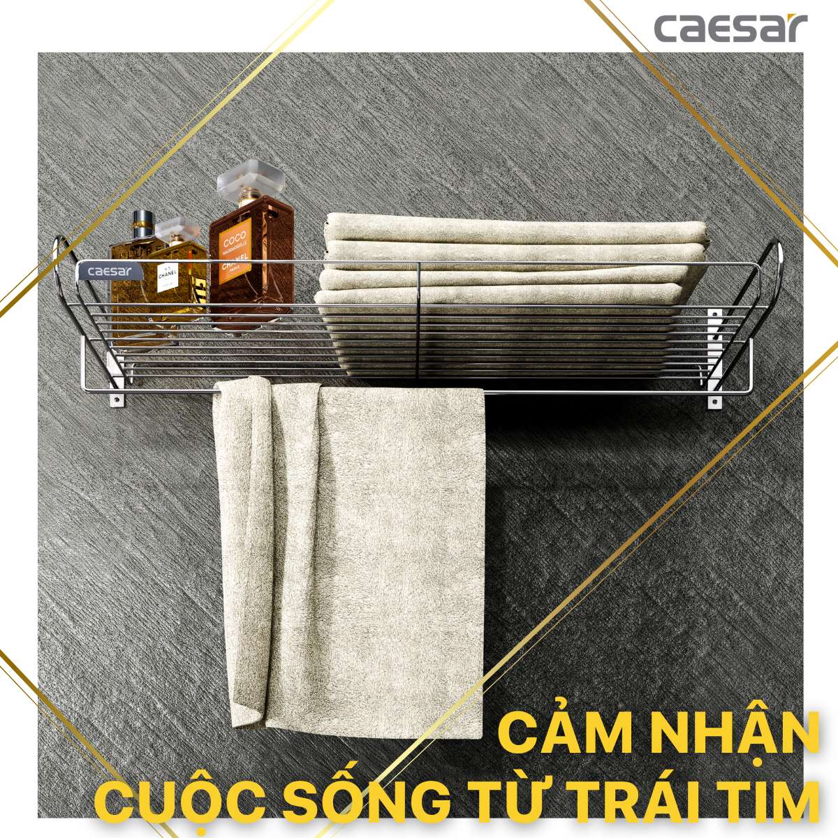 Kệ treo khăn inox Caesar ST834V - 11