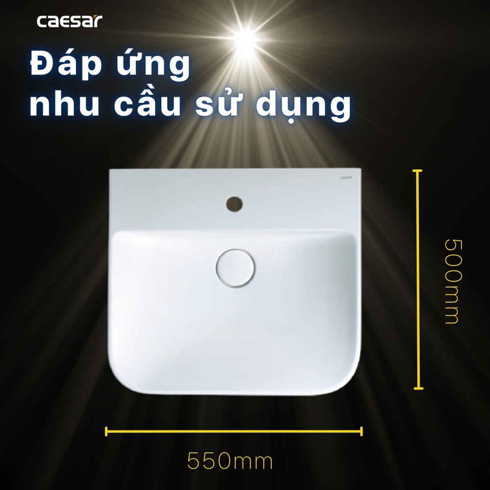 Chậu lavabo treo tường chân lửng Caesar LF5370 + PF2463 - 14