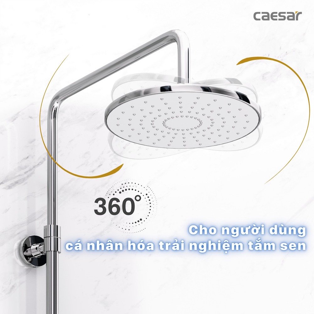 Bộ sen cây tắm đứng nóng lạnh Caesar BS126+S173C - 19