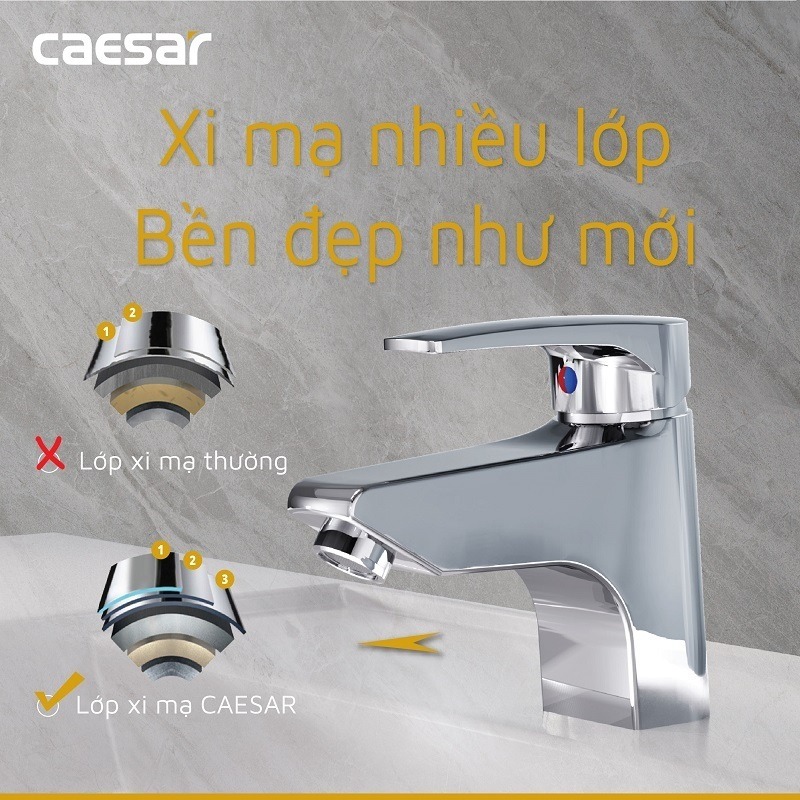 Vòi chậu lavabo nóng lạnh Caesar B400CU - 11