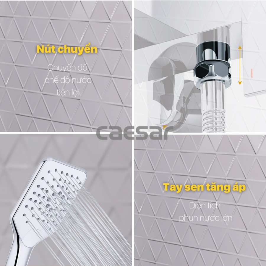 Bộ vòi sen tắm nóng lạnh Caesar S843C - 18