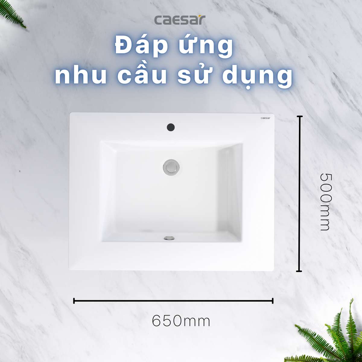 Chậu lavabo dương vành Caesar LF5030 - 12