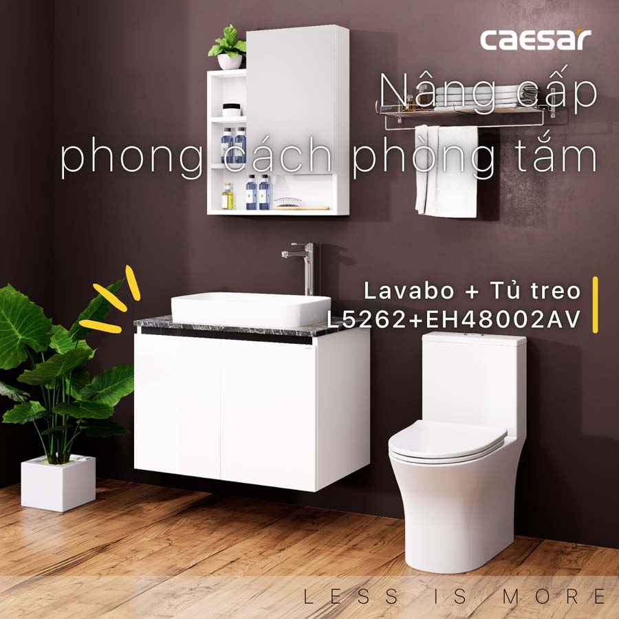 Bộ tủ lavabo Caesar L5262+EH48002AV - 2