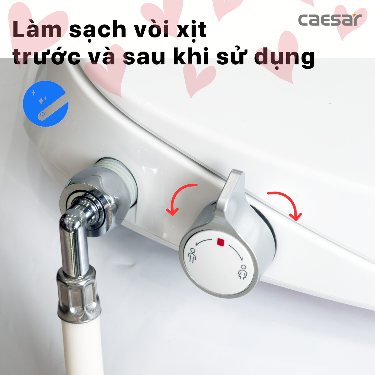 Nắp bồn cầu rửa cơ Caesar TAF060 - 9