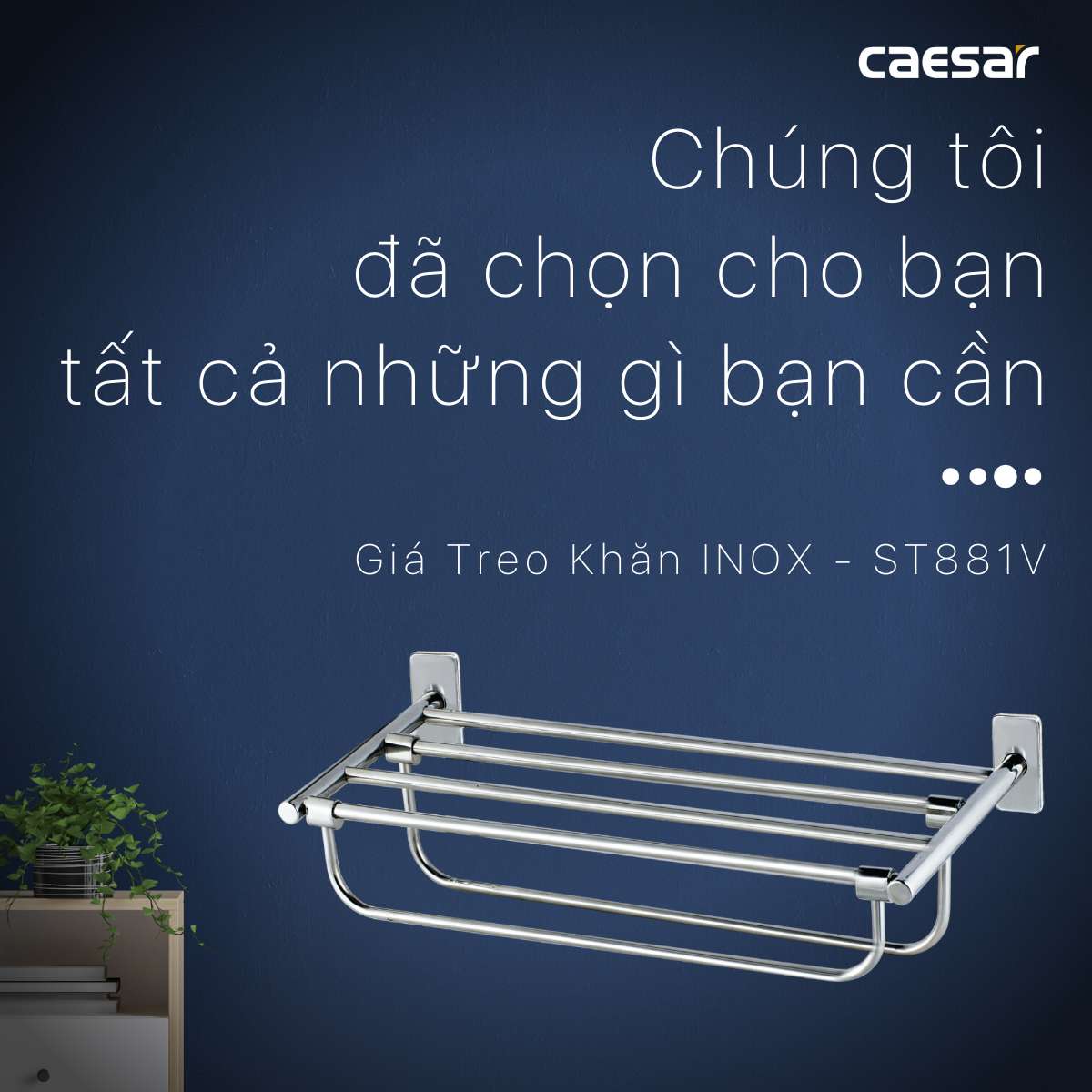 Kệ treo khăn inox Caesar ST881 - 2