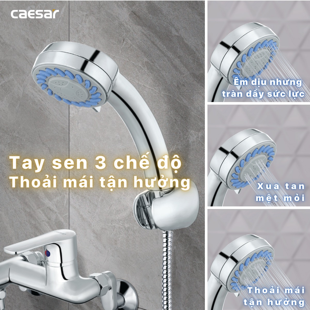 Bộ vòi sen tắm nóng lạnh Caesar S433C - 17