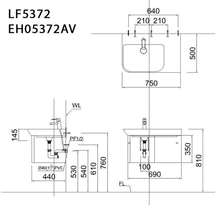 Tủ lavabo Caesar EH05372AV