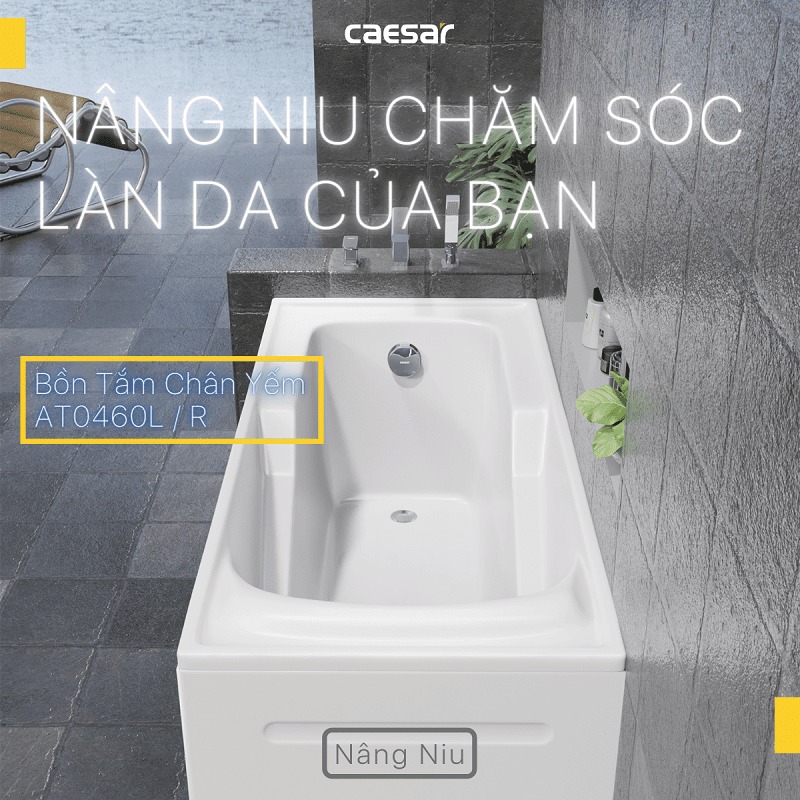 Bồn tắm chân yếm 1m6 Caesar AT0460L(R) - 3
